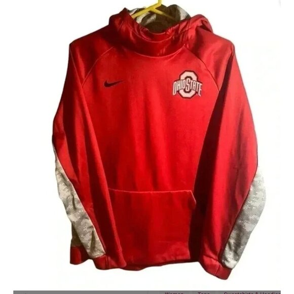Nike Other - Nike Ohio State Red Hoodie W/ Camo Accents Mens L Polyester Blend